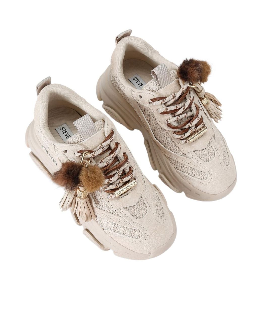 Steve Madden Natural Possession Tassel Low-Top Sneakers