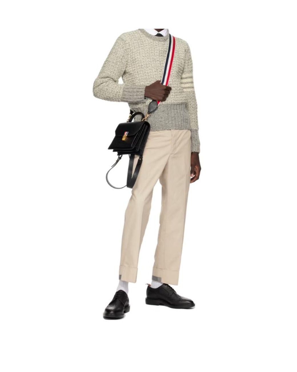 Thom Browne Natural Bar Stripe Knitted Jumper for men