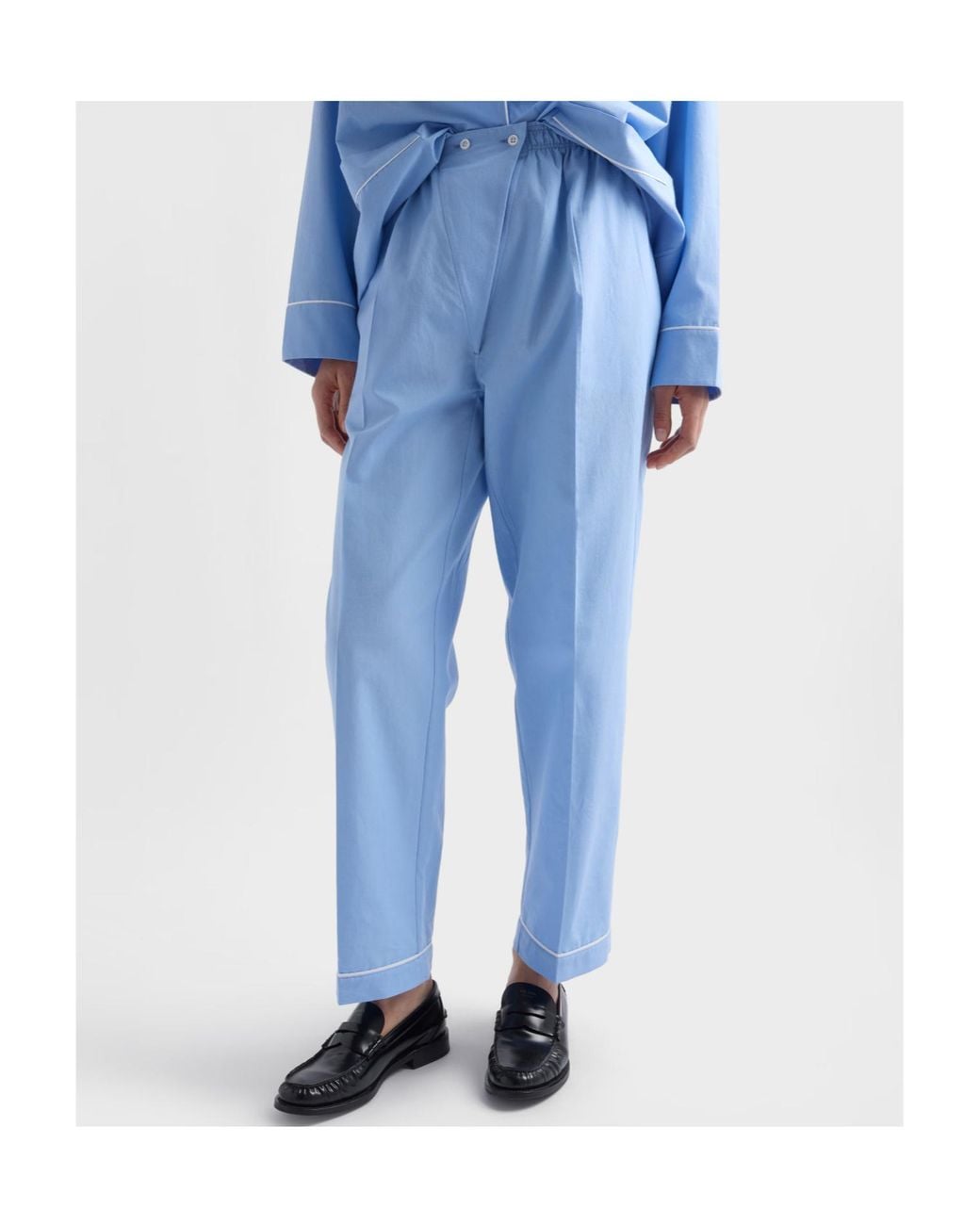 Prada Blue Pleated Casual Pants
