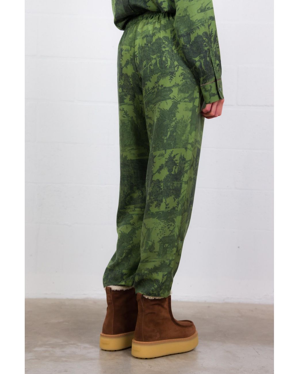 Pierre Louis Mascia Green Drawstring Casual Pants