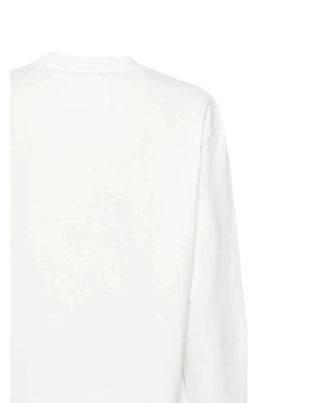 Jil Sander White Logo Printed Crewneck Sweatshirt