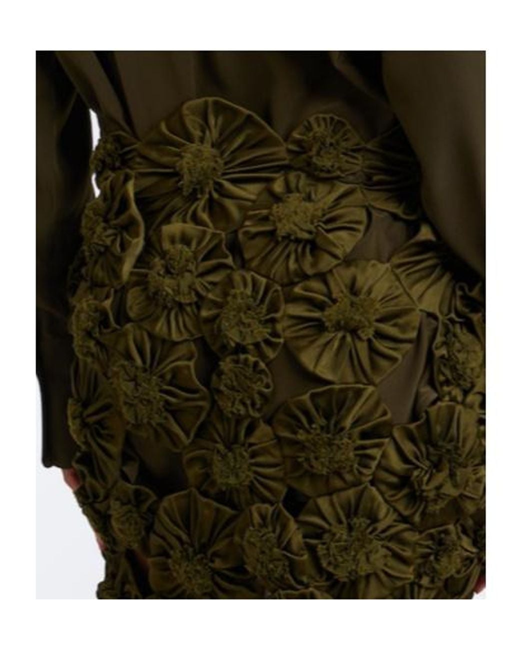 Victoria Beckham Green Floral-Decorated Midi Dress