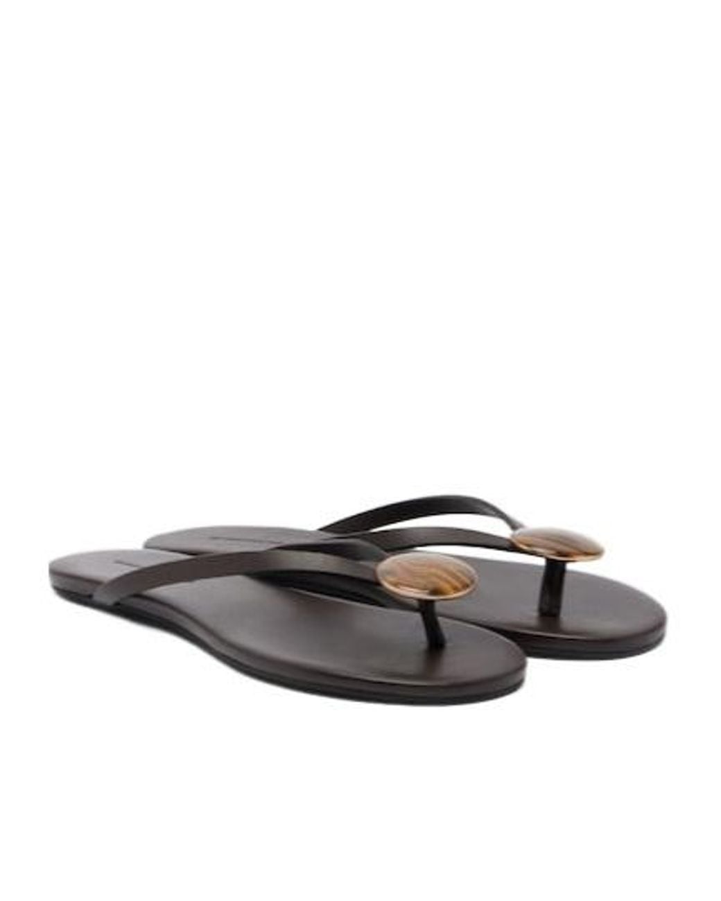 Christopher Esber Gray Aura Quartz Leather Thong Sandals