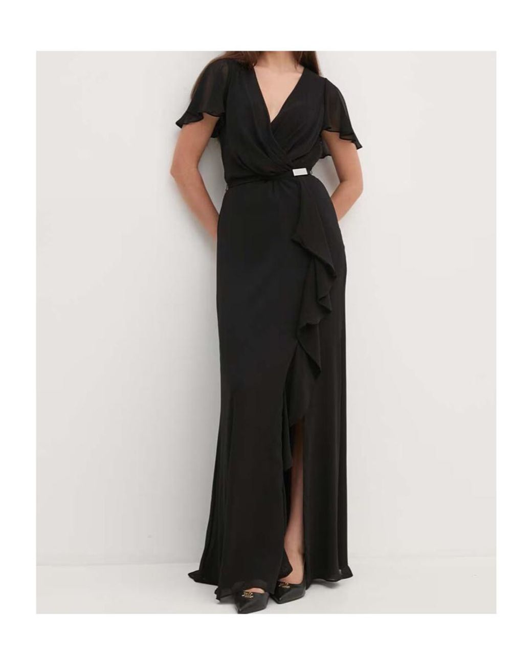 Ralph Lauren Black Lauren Flared Cut Maxi Dress