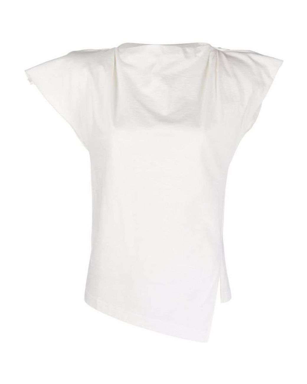 Tシャツ・カットソー Isabel Marant Asymmetrical Nayda T-Shirt With Ochre Print Isabel Marant Nayda Asymmetric Cotton T-Shirt - Bergdorf Goodman