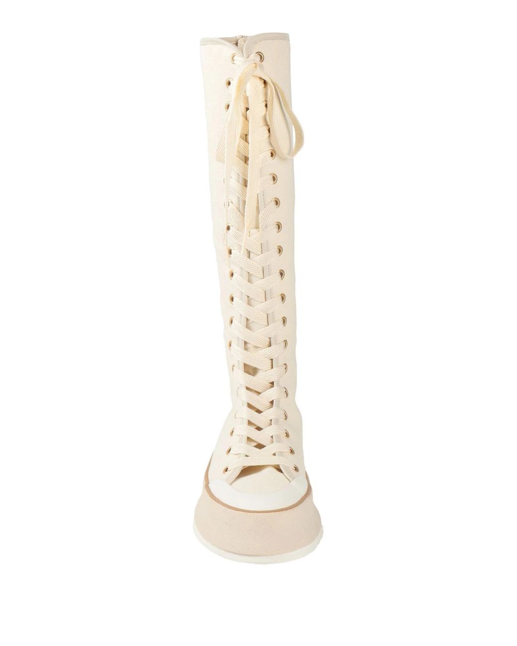 Max Mara White Platform Canvas Boots