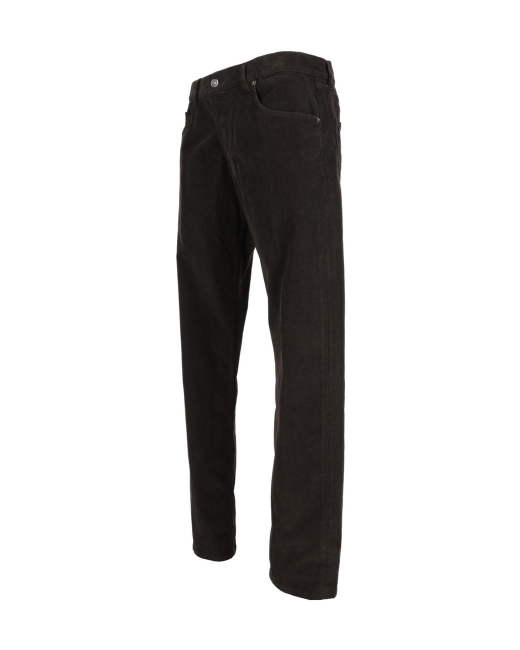 Dondup Black Turn-Up Hem Corduroy Trousers for men