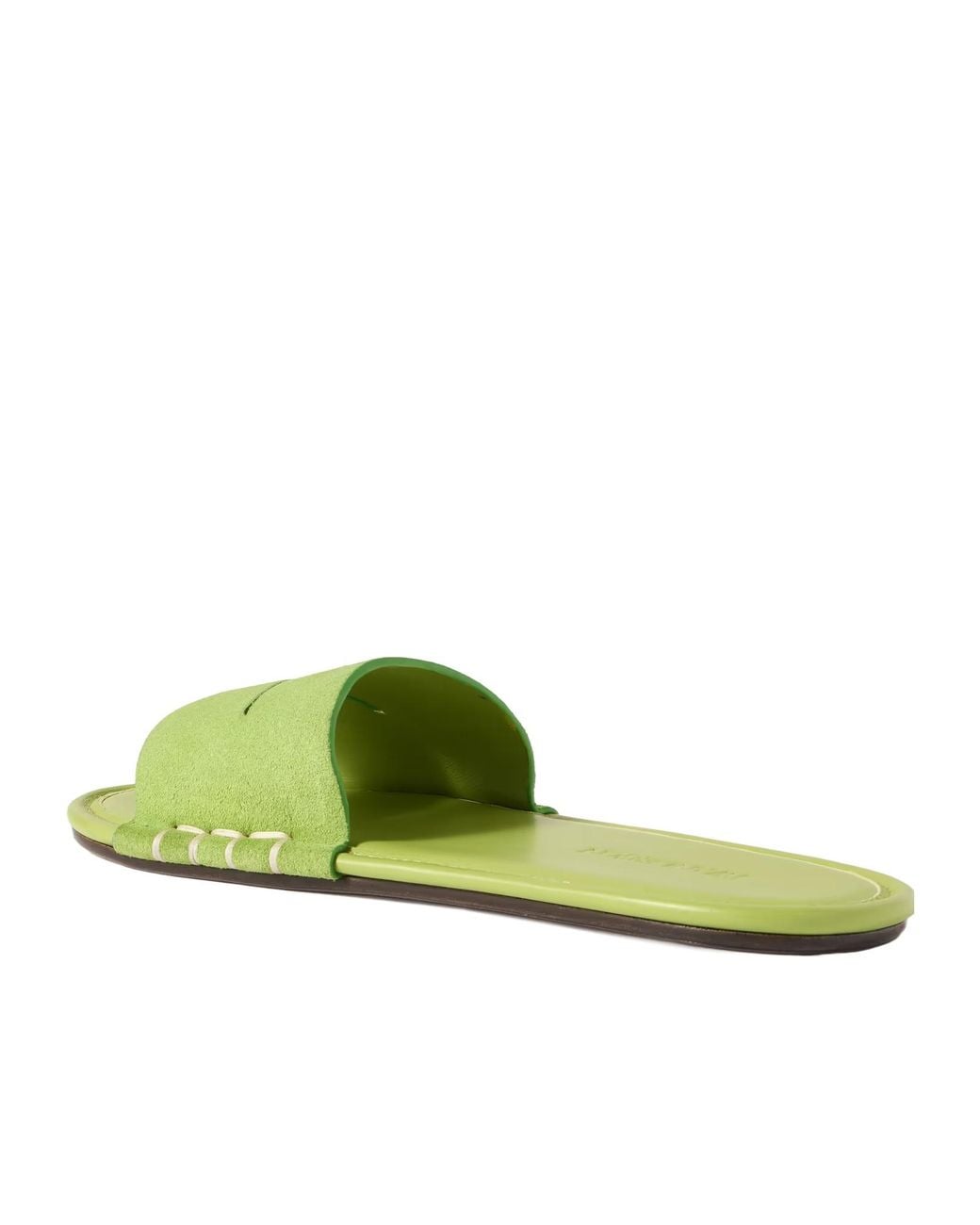 J.W. Anderson Green Whipstitched Suede Slides