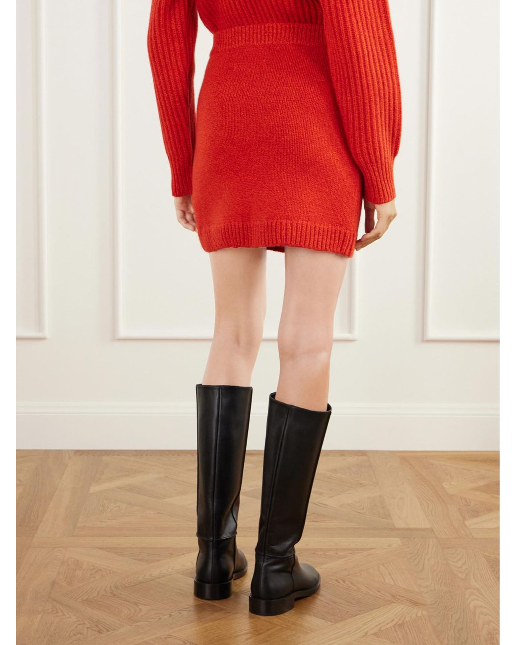 TOVE Red Wool Mini Skirt
