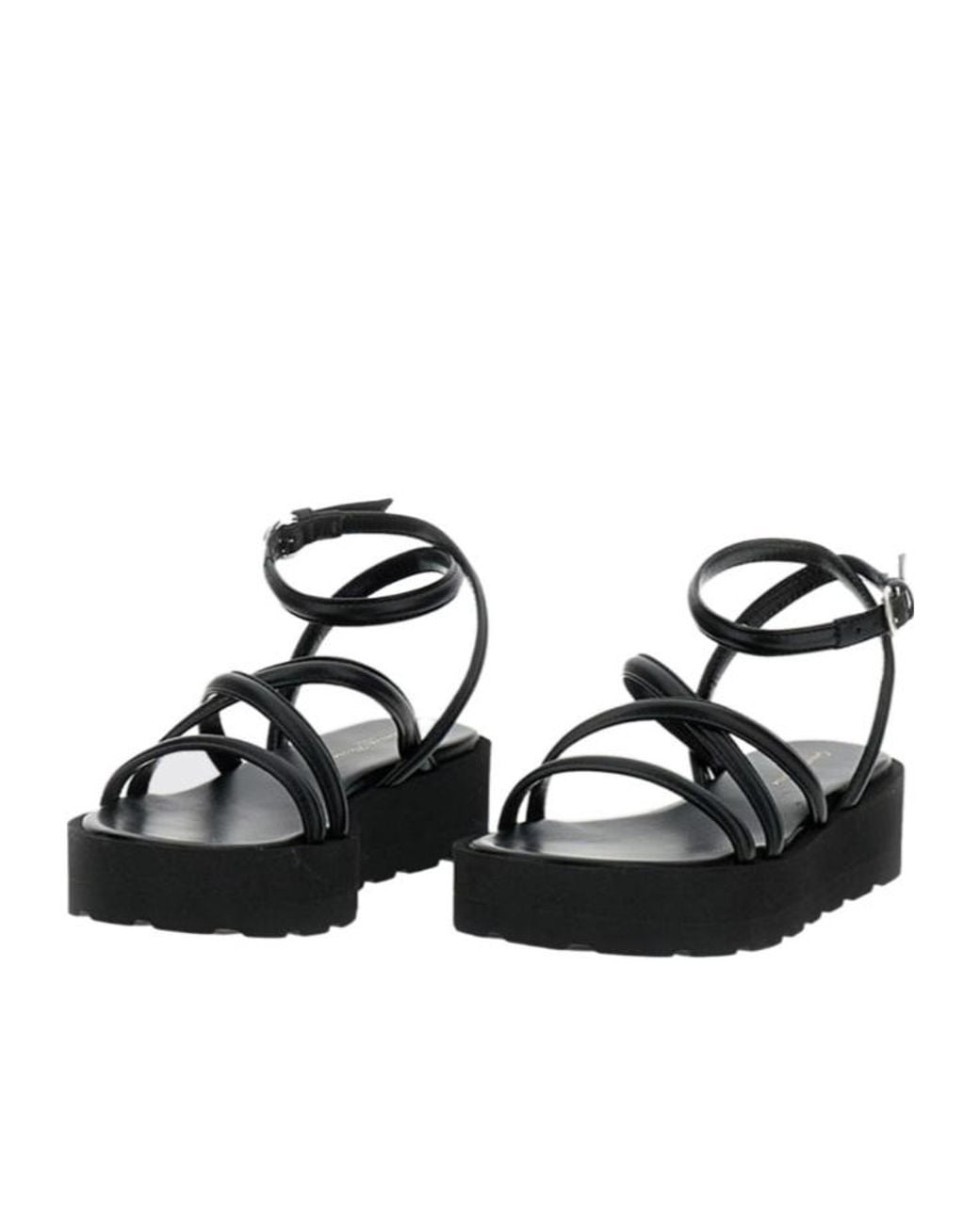 Gianvito Rossi Black Leather Platform Sandals