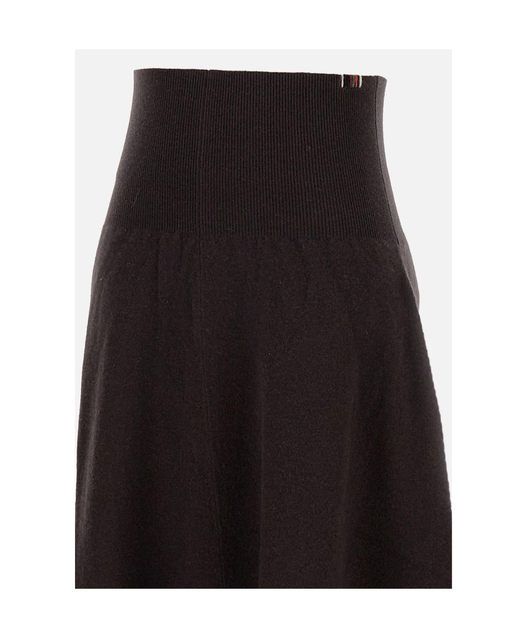 Extreme Cashmere Black A-Line Cashmere Midi Skirt
