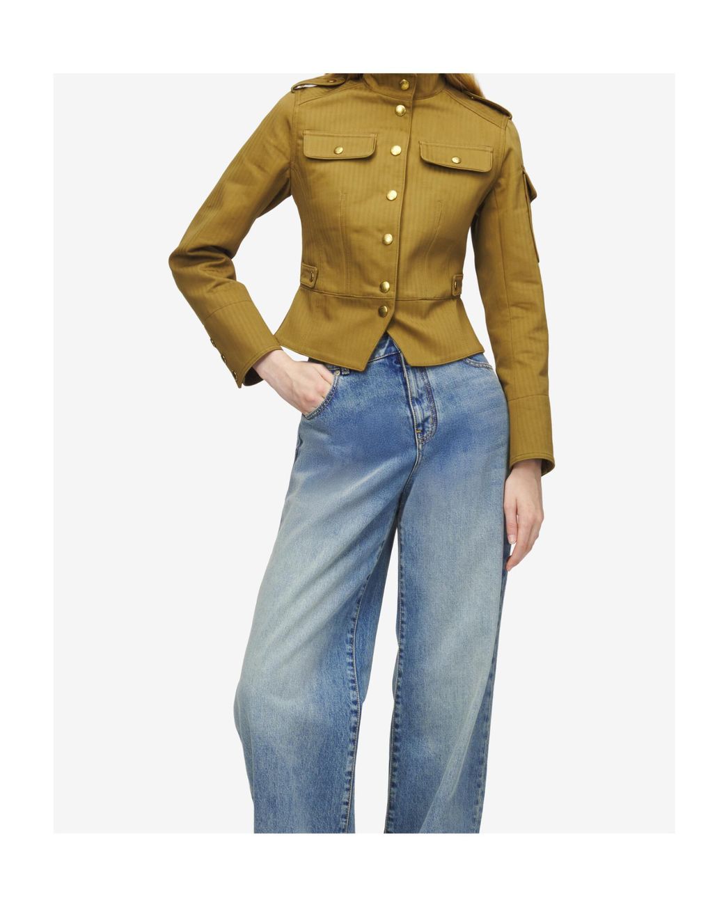 McQueen Green Utility Peplum Jacket