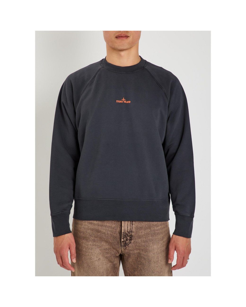 Stone Island Blue Round-Neck Sweatshirt for men