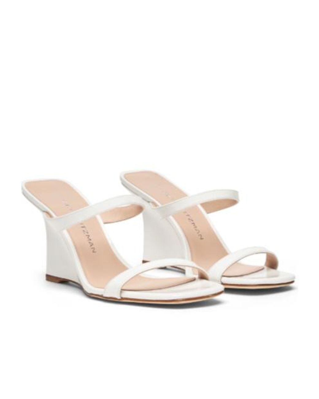 Stuart Weitzman White Vinnie Wedge Slide 85
