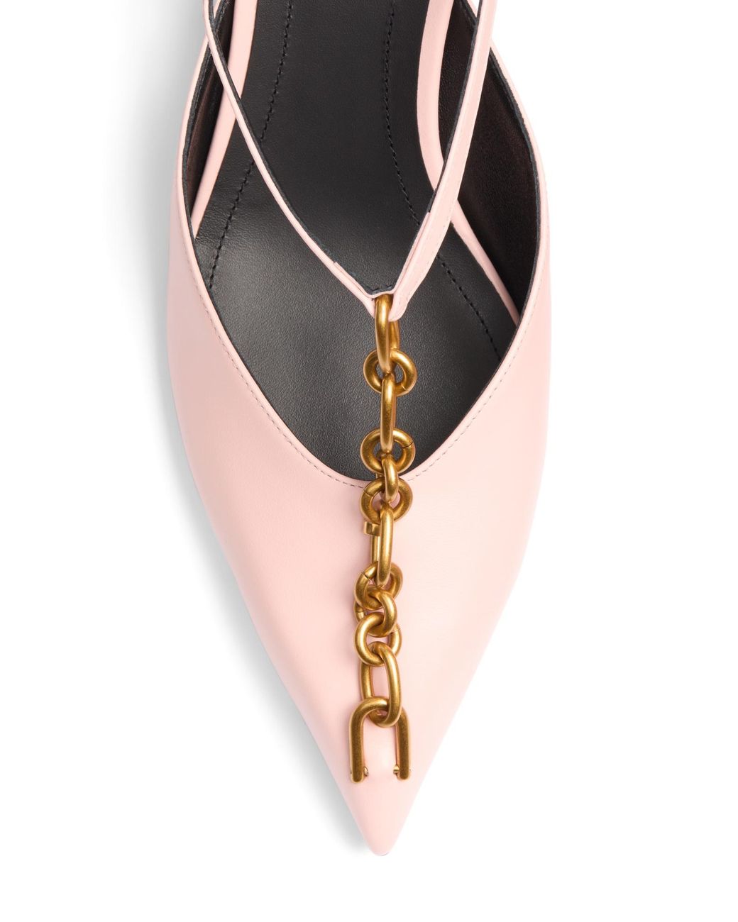 Balmain Pink Sync Chain Kitten Slingbacks