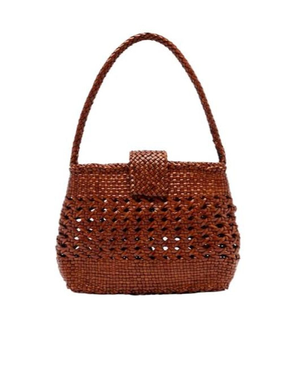 Rixo Brown X Dragon Diffusion Amoria Leather Tote Bag
