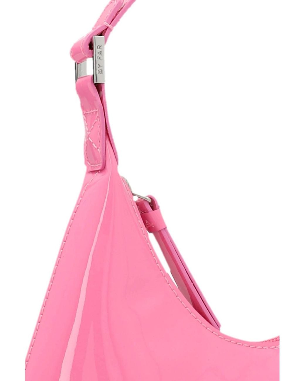 By Far Pink Baby Amber Zipped Shoulder Bag