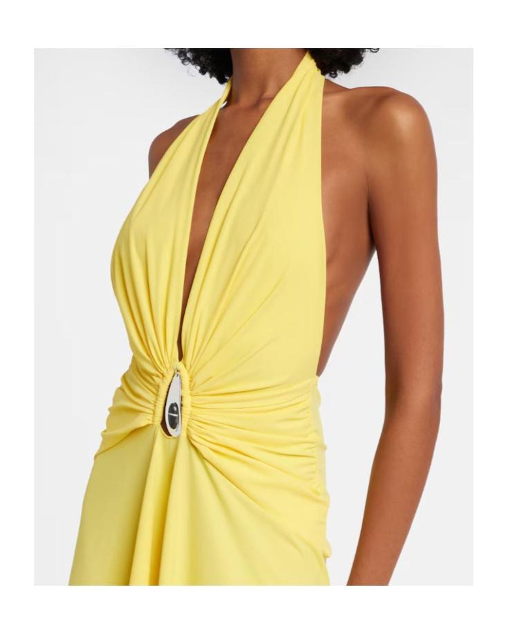 Christopher Esber Metallic Embellished Ruched Jersey Maxi Dress