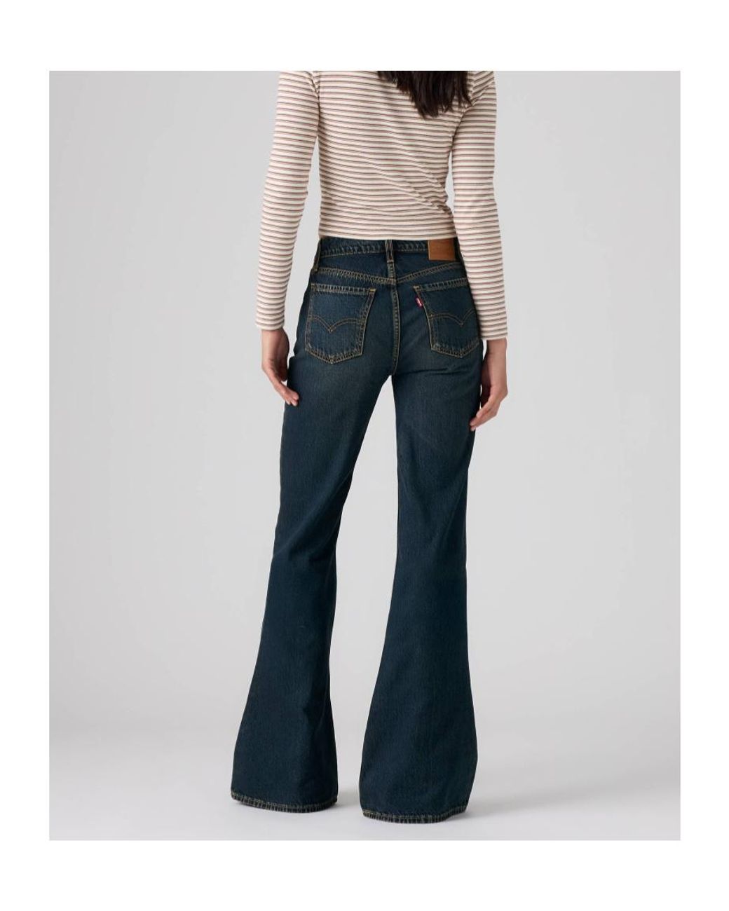 Levi's Blue Puddle Snap Flare High-Rise Jeans