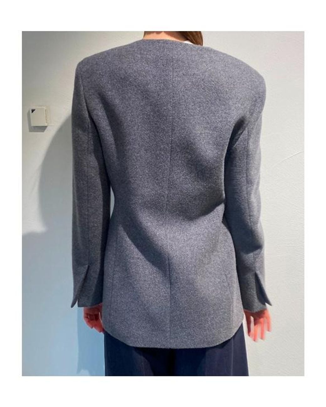 Max Mara Blue Textured Button-Front Jacket