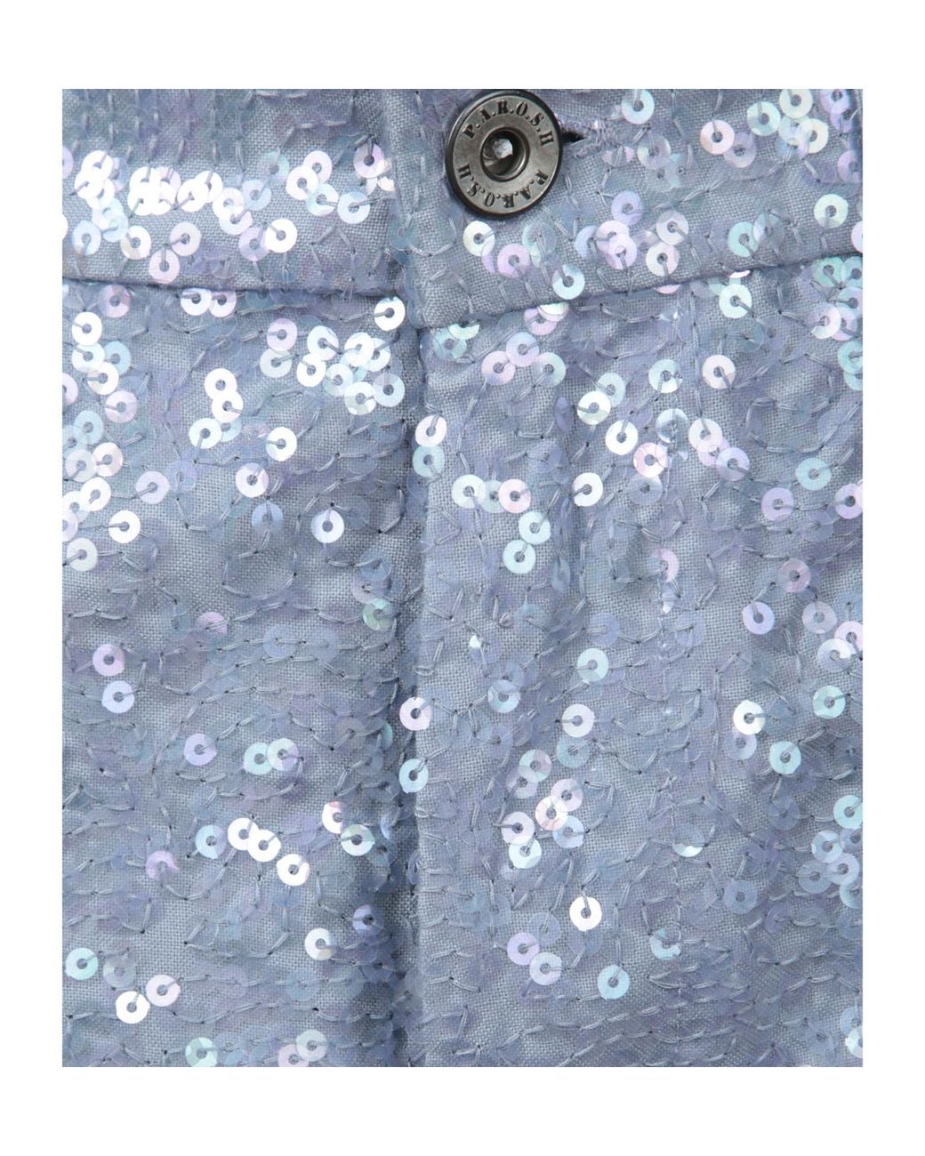 P.A.R.O.S.H. Blue Sequin Embellished Straight-Leg Pants