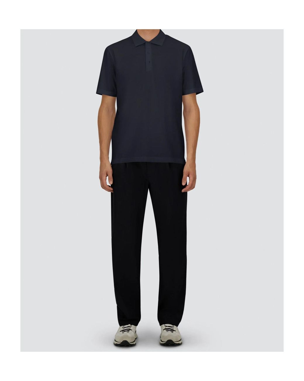 Herno Blue Button Detailed Short-Sleeved Polo Shirt for men