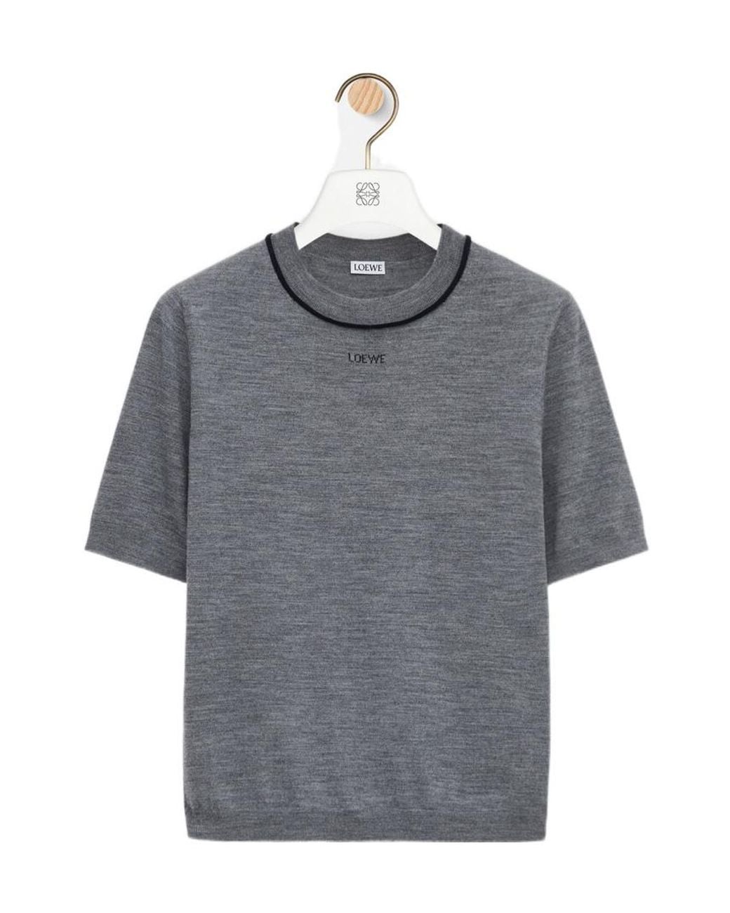 Loewe Gray Short Sleeve Crewneck Top