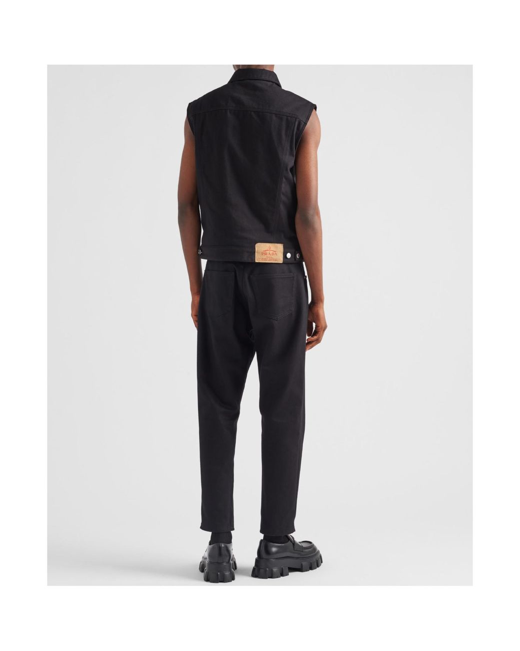 Prada Black Sleeveless Denim Jacket for men