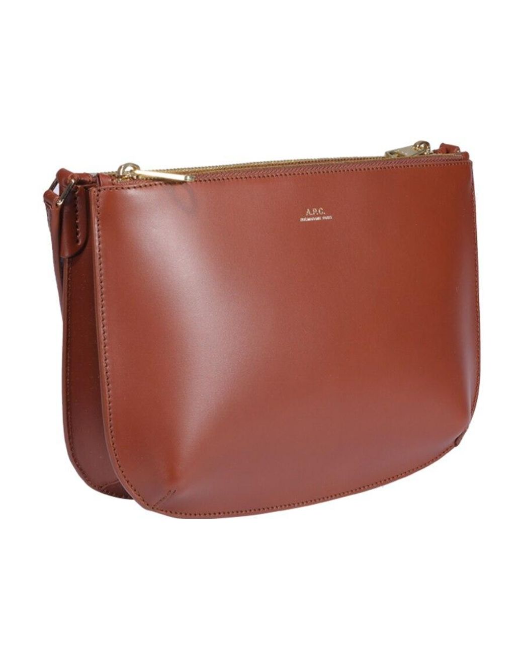 A.P.C. Brown Sarah Logo Crossbody Bag