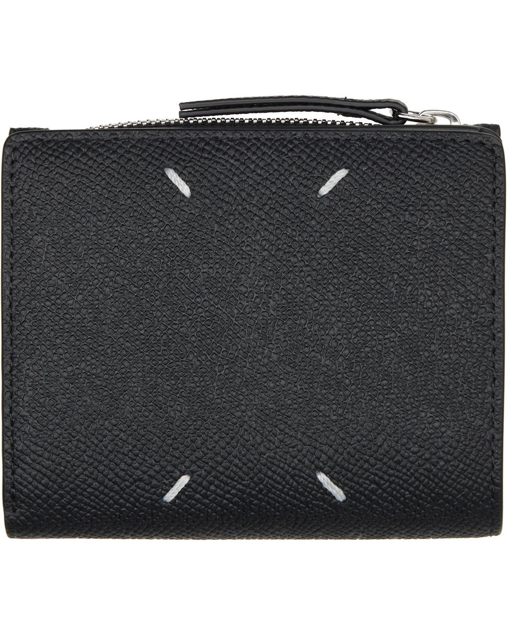 Maison Margiela Black Four Stitches Tri-Fold Wallet for men