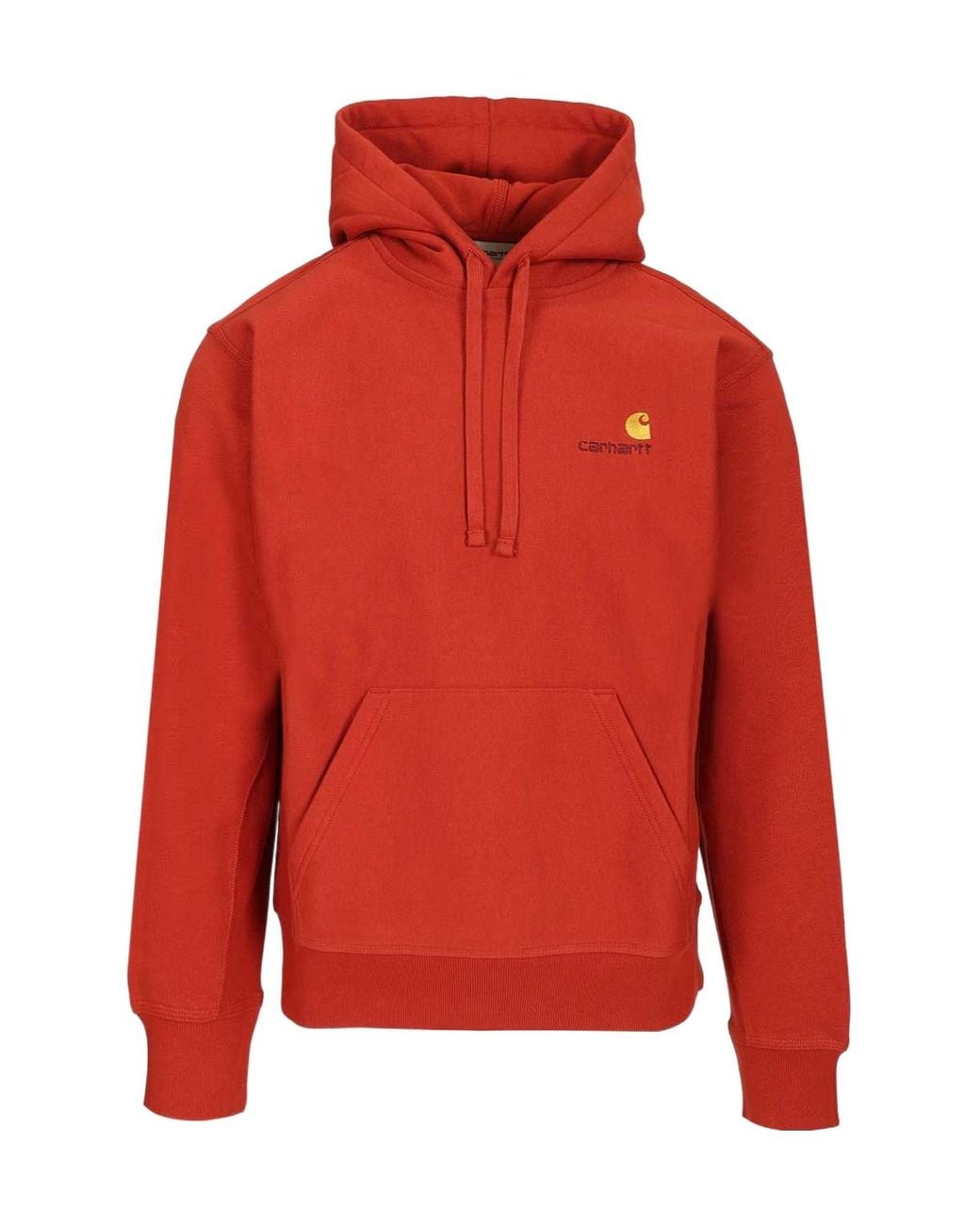 Carhartt Red American Script Logo Hoodie for men