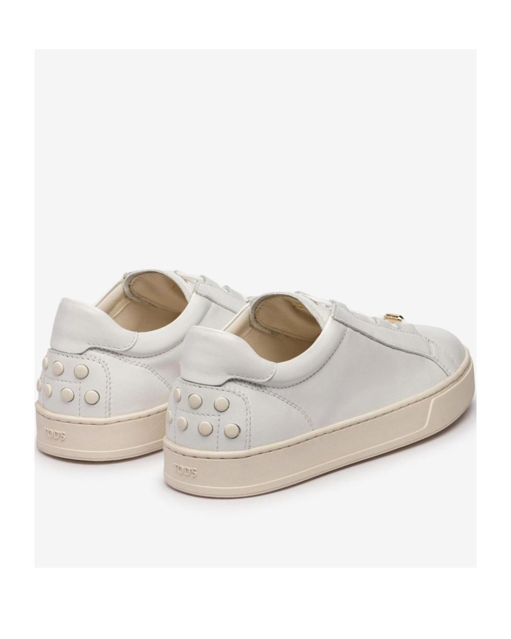 Tod's White Round Toe Low Top Casual Shoes