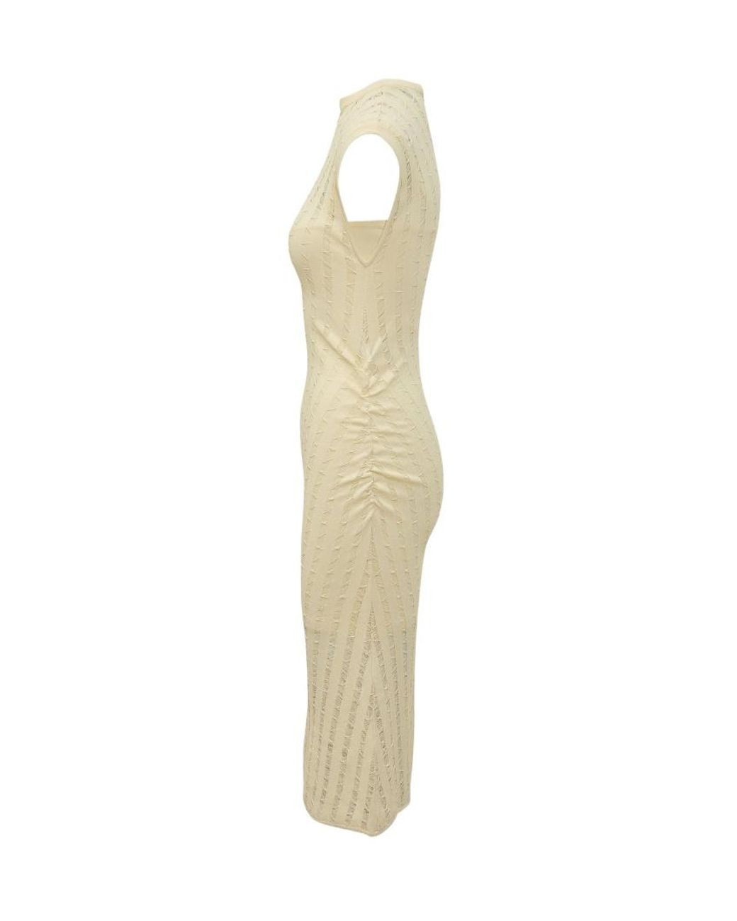 IRO Natural Aysson Openwork Knit Midi Dress