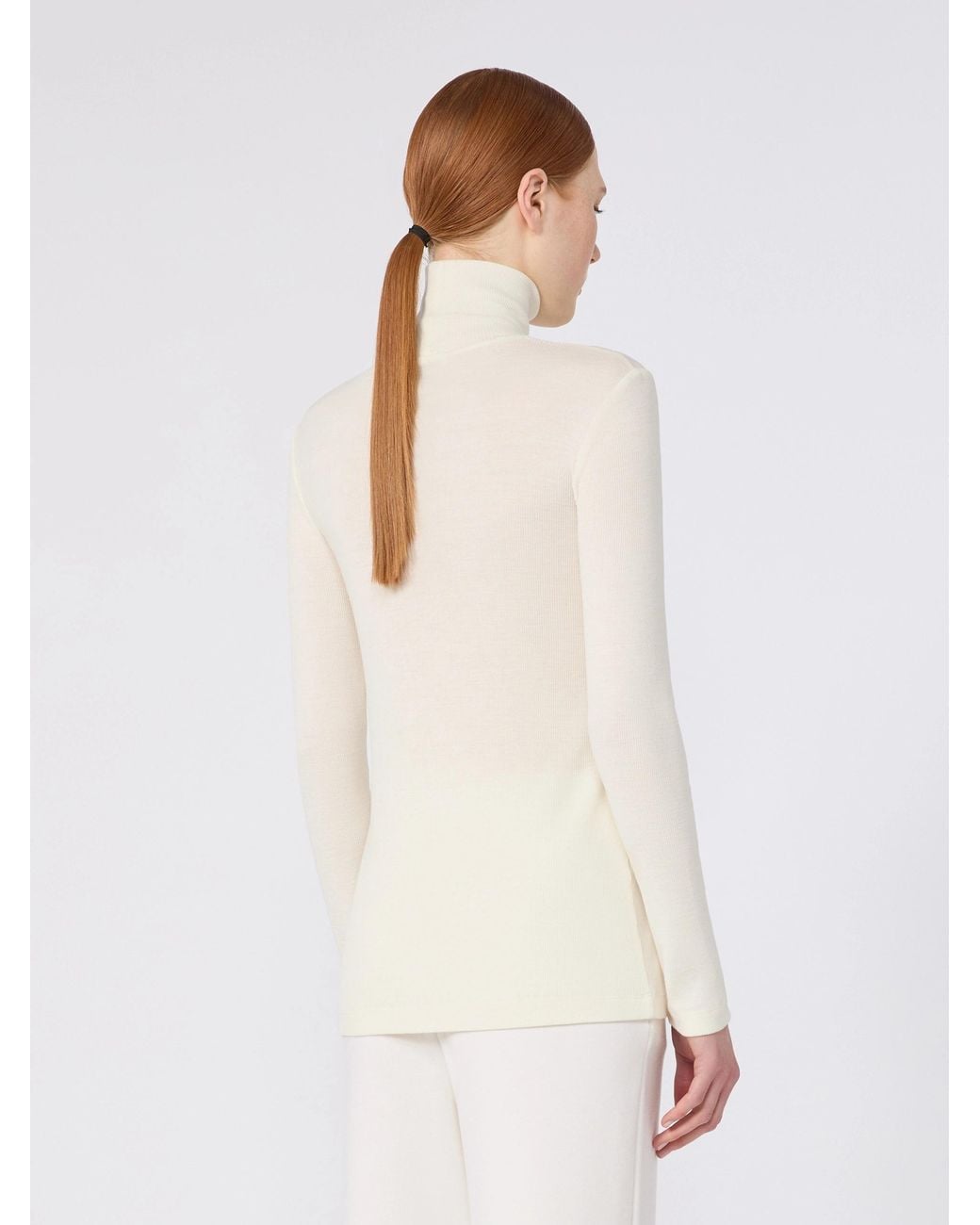 Max Mara White Cono Turtleneck Knitted Jumper