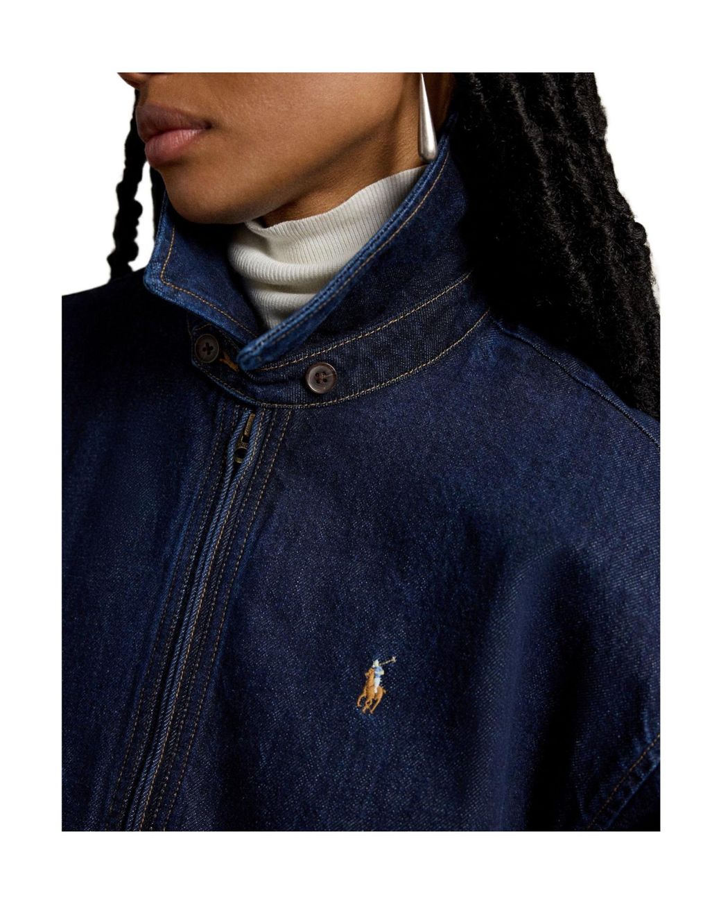 Polo Ralph Lauren Blue Wash Collared Zipup Denim Jacket
