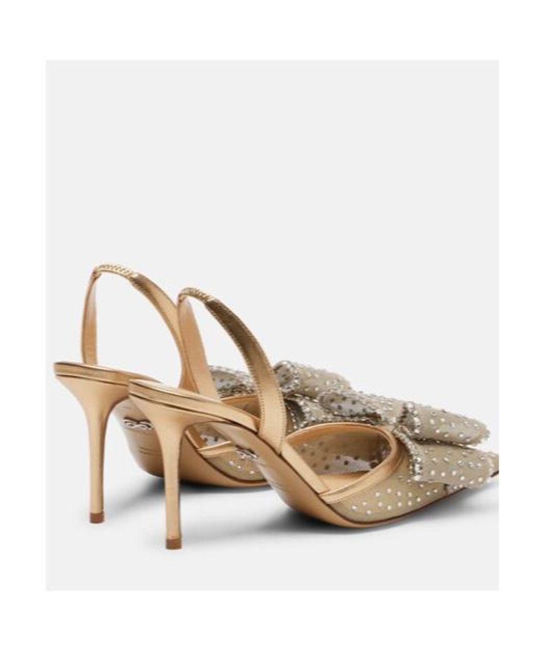 Mach & Mach Metallic Le Cadeau 85 Mesh Slingback Pumps