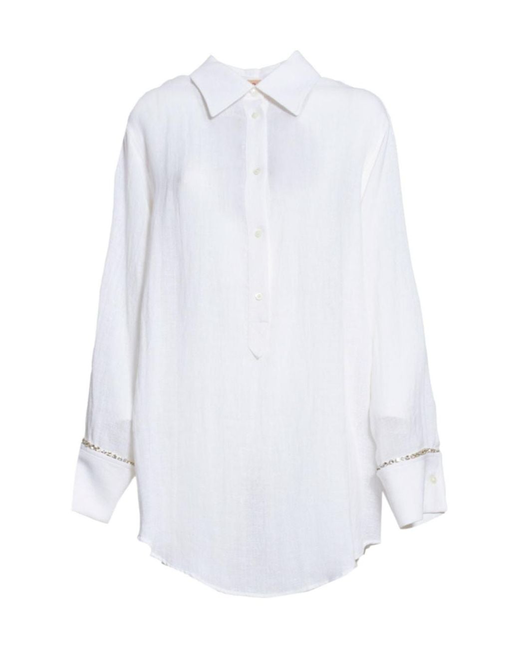 N°21 White Semi Sheer Embellished Tunic
