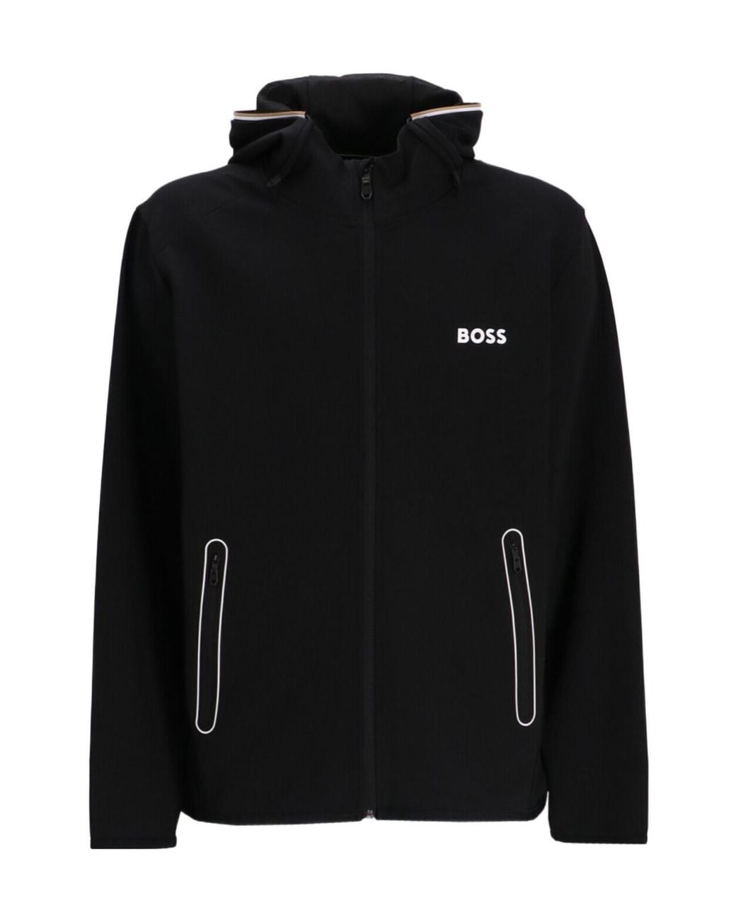 Boss Black Boss Logo-Printed Zipped Hoodie for men