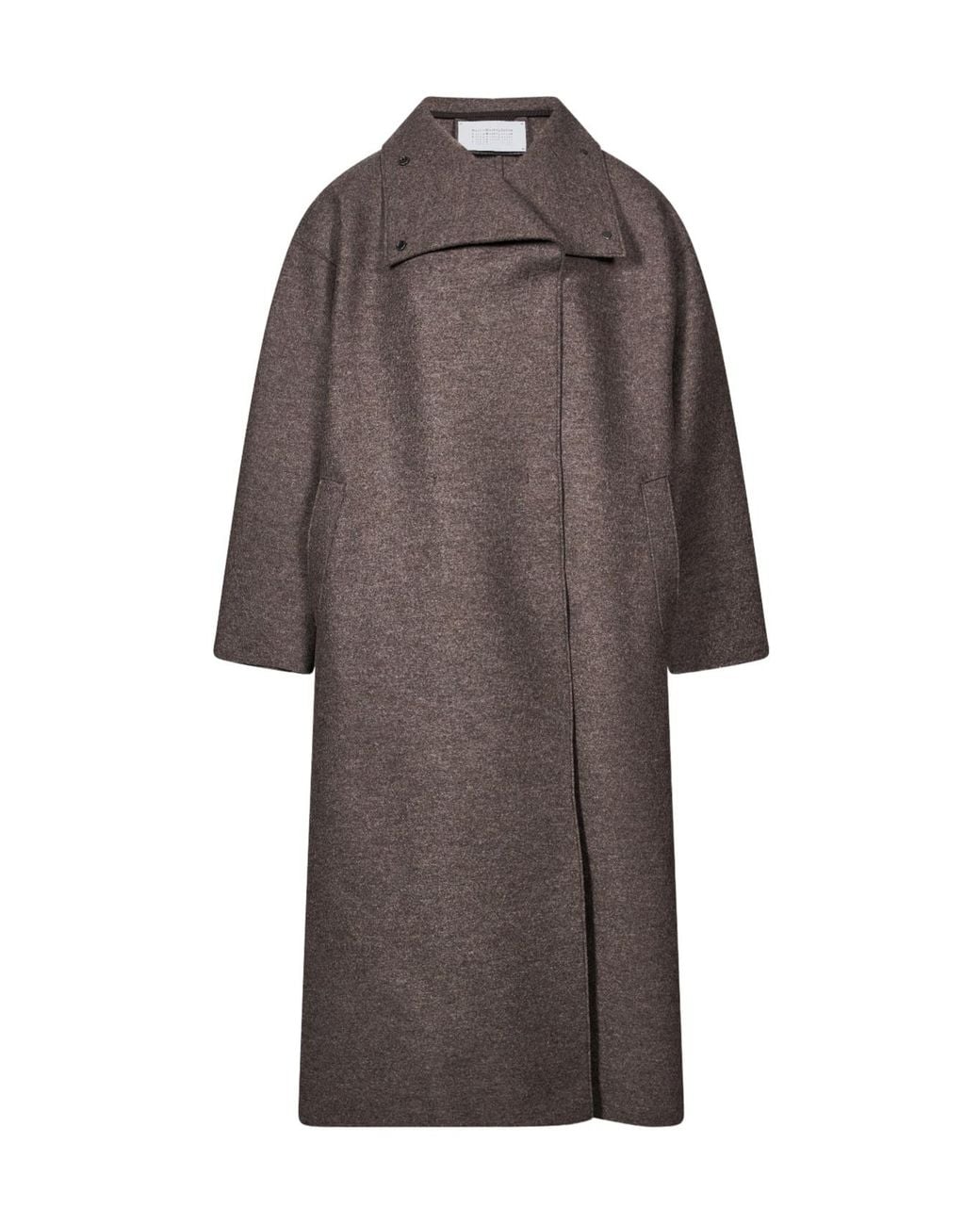 Harris Wharf London Brown High-Neck Oversized Coat