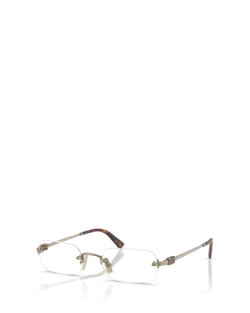 Miu Miu White Eyewear Rectangle Frame Glasses