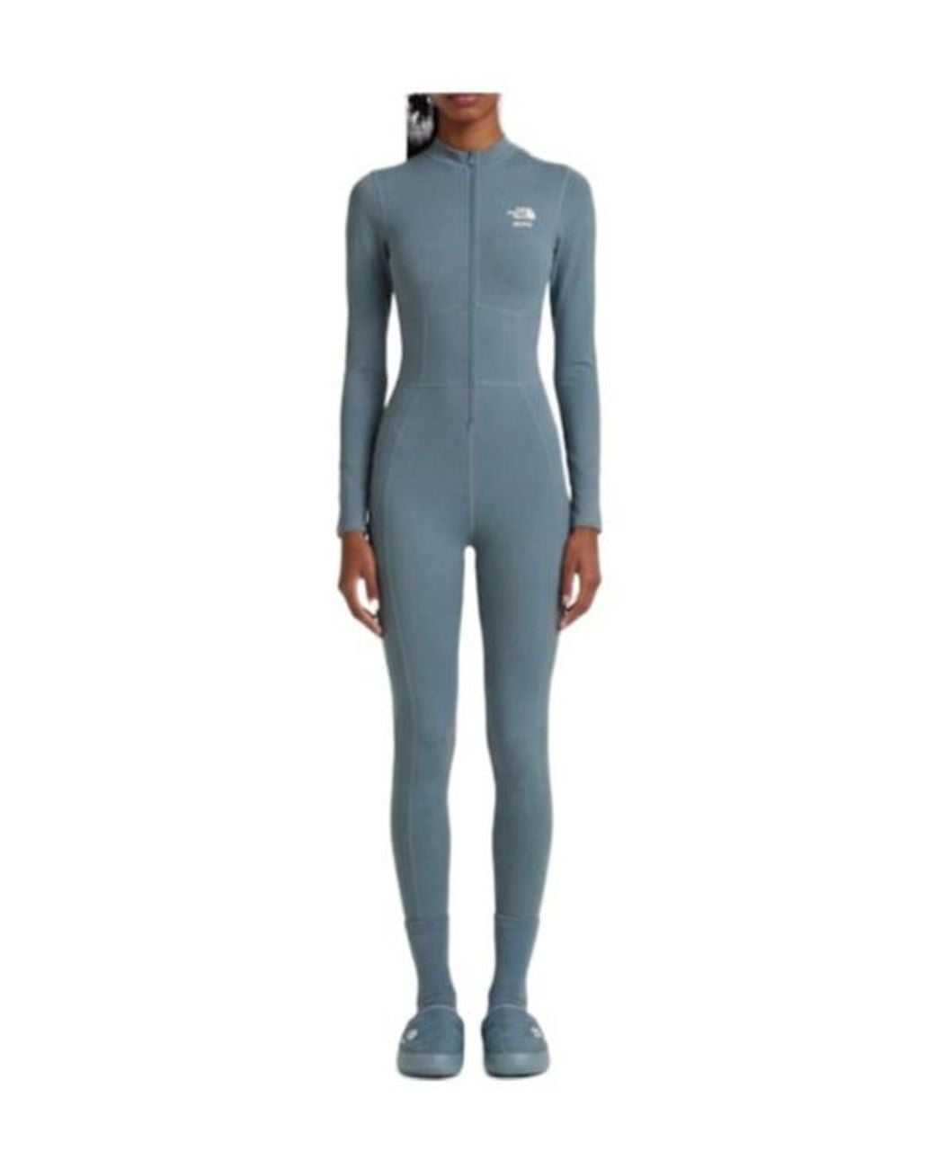The North Face Blue Fitted Jumpsuit With Front Zip
