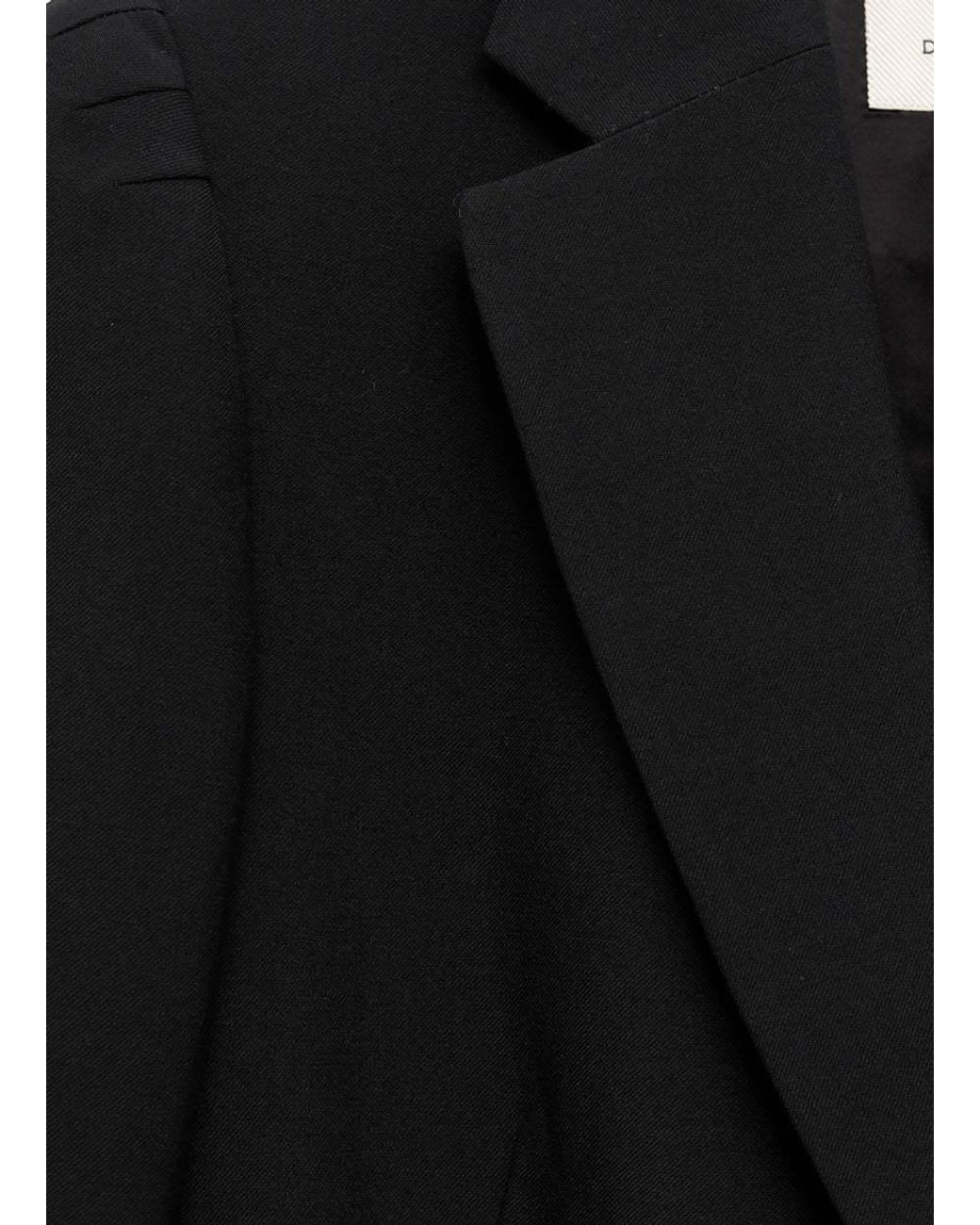 Dries Van Noten Black Lapel Long-Sleeved Suit Jacket