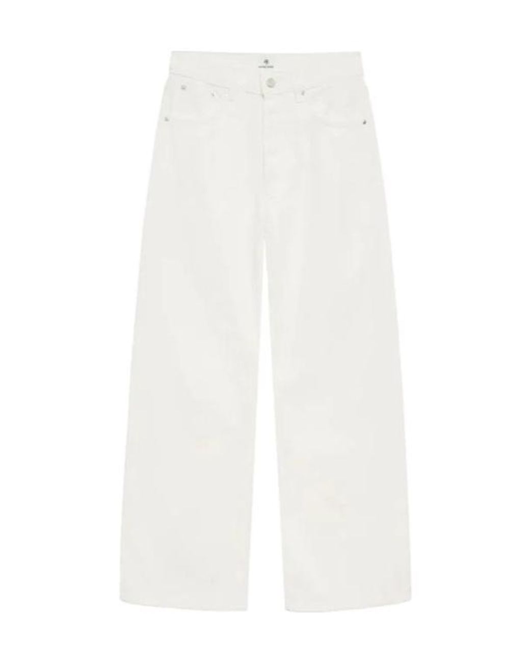 Anine Bing White High-Rise Straight Jeans