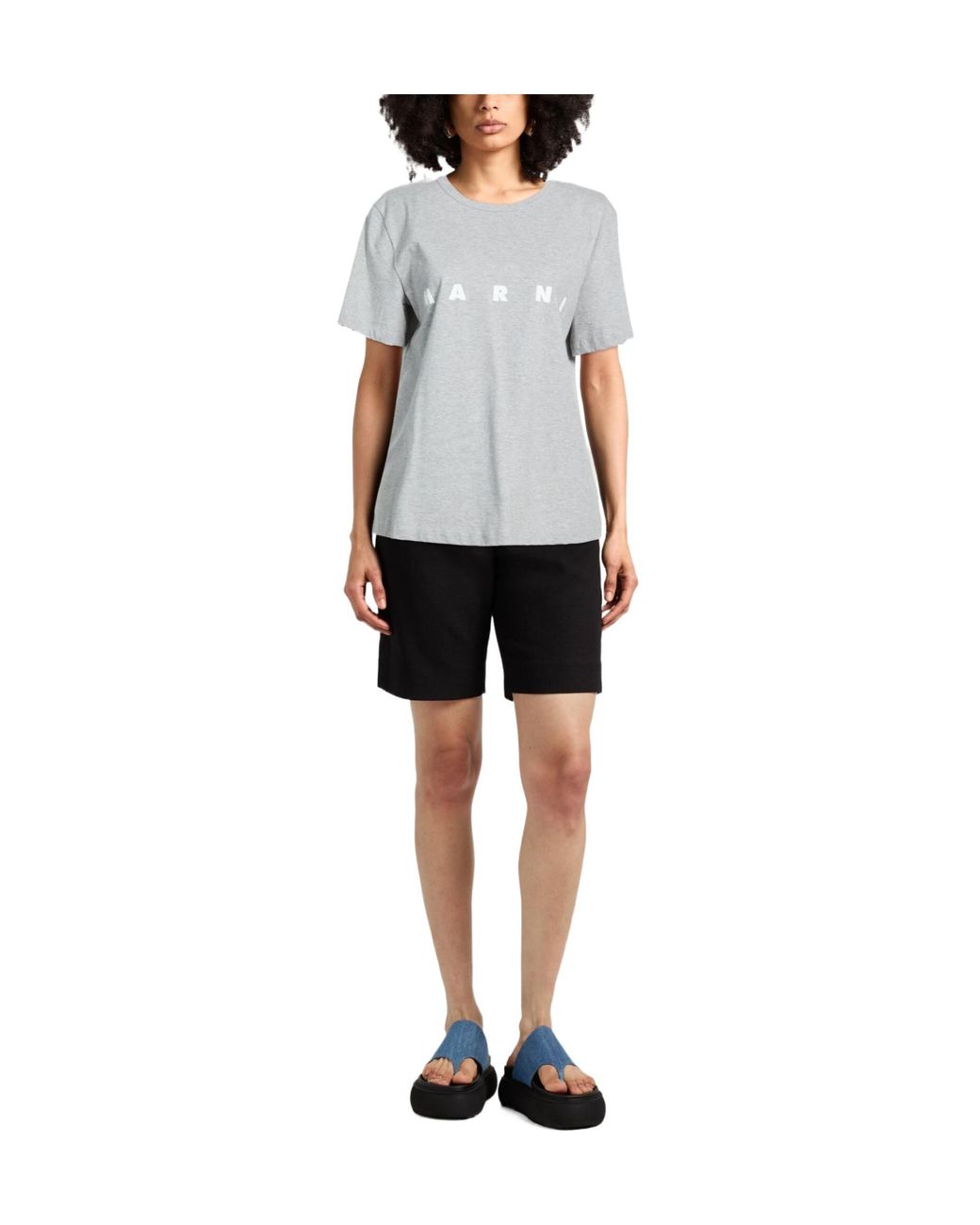 Marni Gray Crew-Neck Short-Sleeve T-Shirt