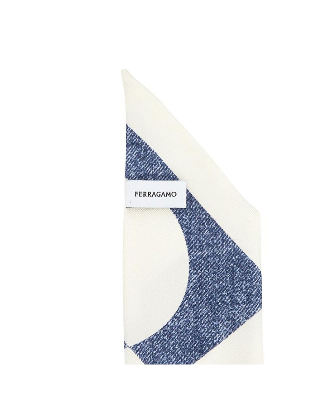 Ferragamo Blue Pattern Scarf