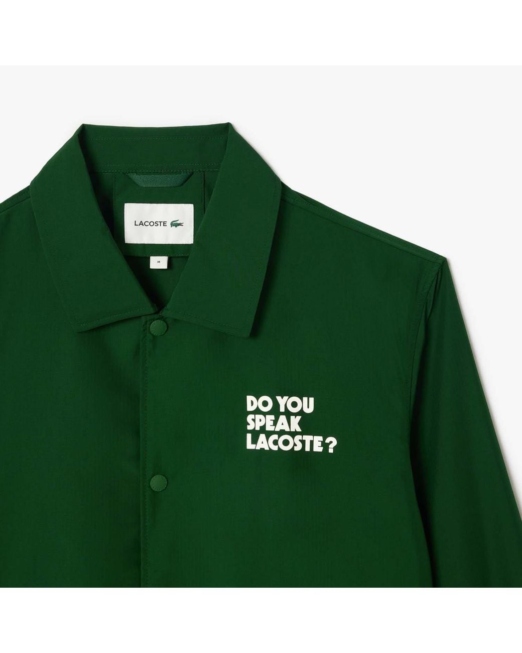 Lacoste Green Lightweight Showerproof Ripstop Coach Jacket for men
