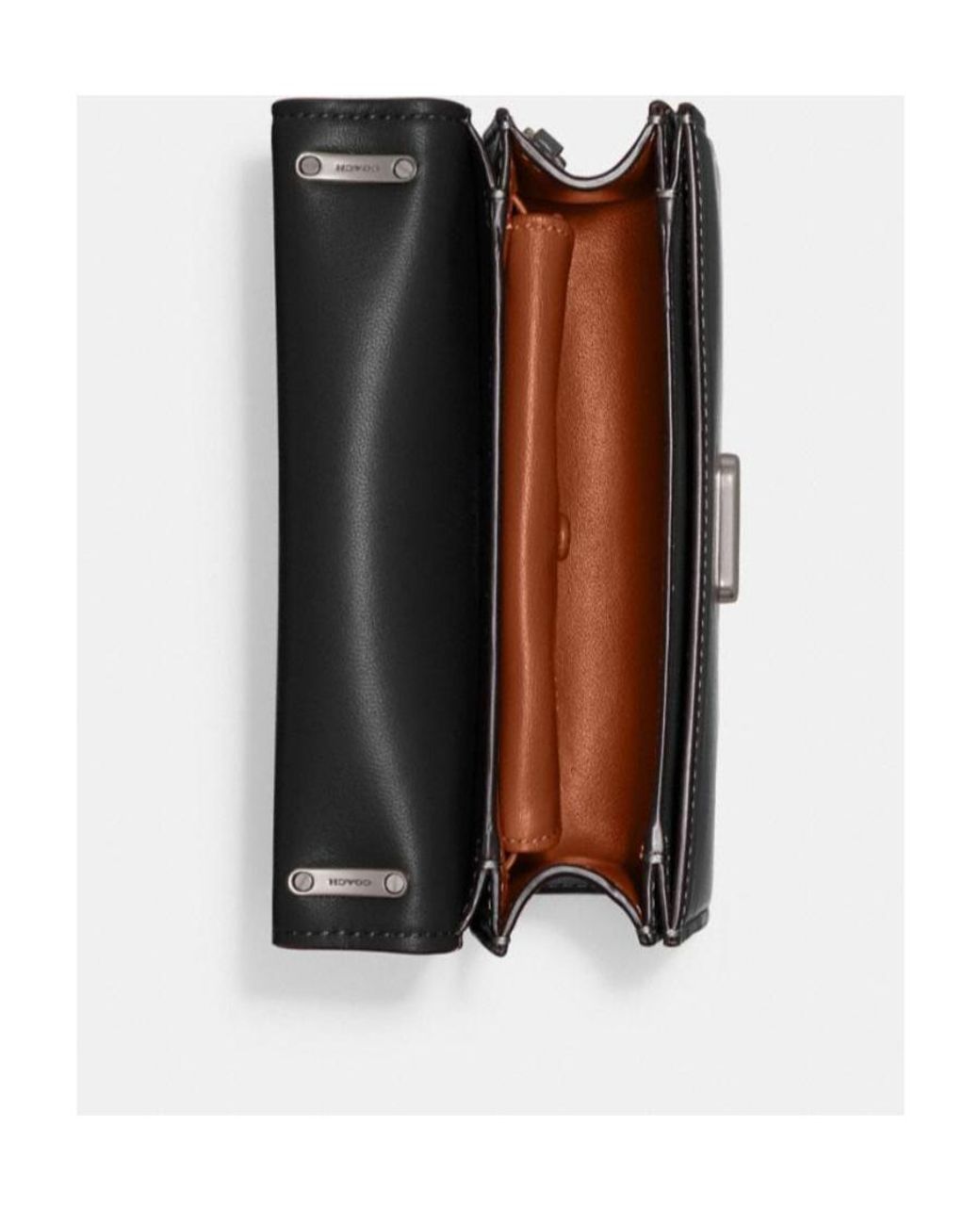 COACH Luxe Refined Calf Leather Bandit Crossbody Black One Size