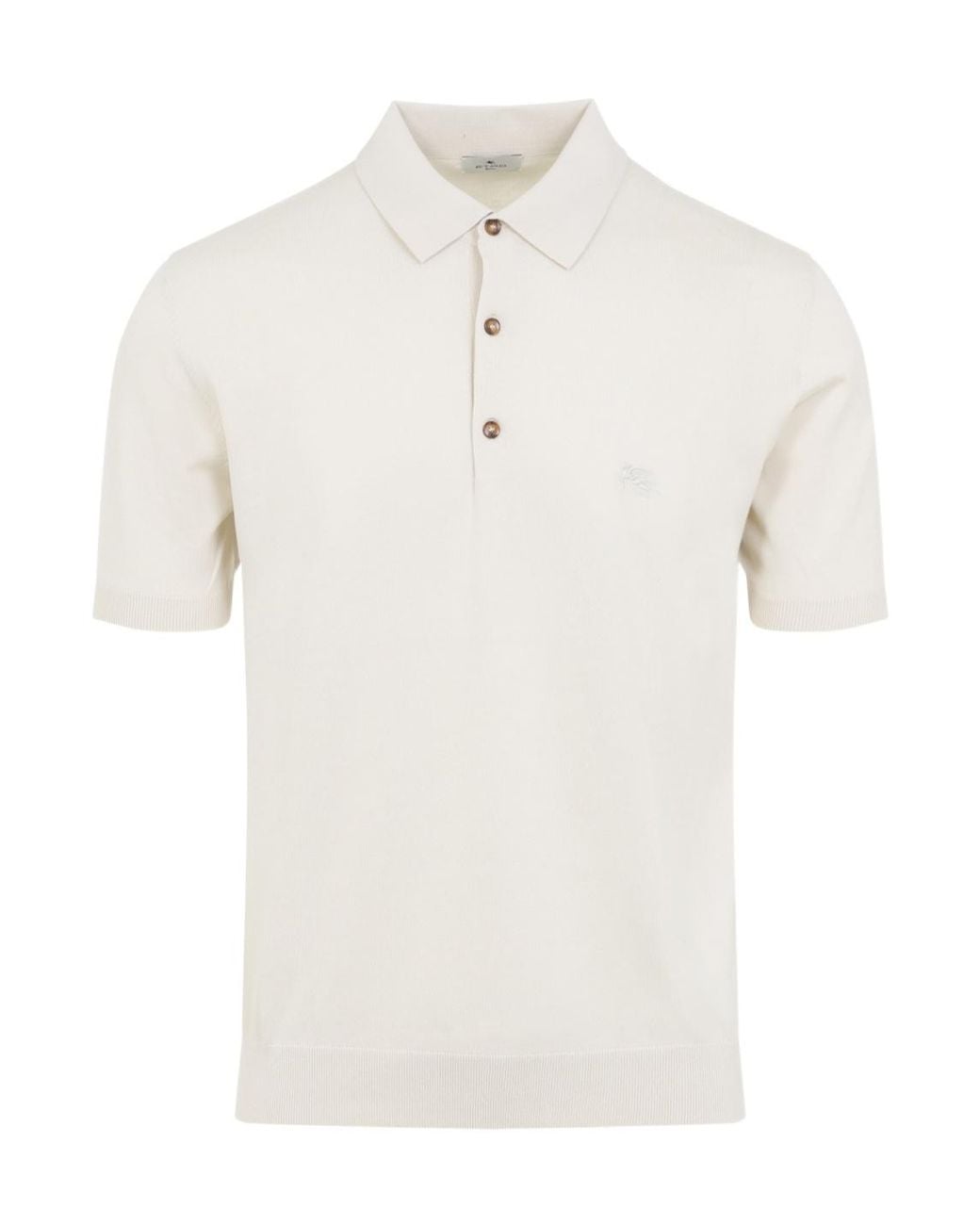 Etro White Short-Sleesleeved Polo Shirt for men