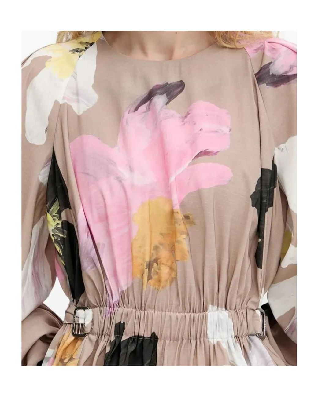 Stine Goya Multicolor Floral-Print Belted Blouse