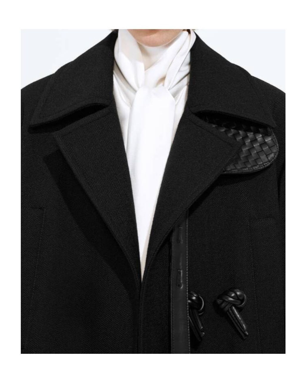 Bottega Veneta Black Wool And Mohair Gabardine Coat
